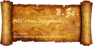 Márton Zsigmond névjegykártya